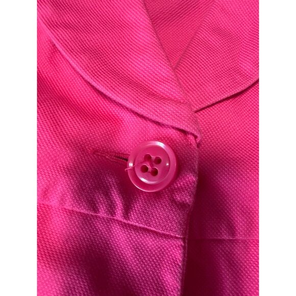 CAbi 310 Power Pink Peplum Cotton Women Single Button 3/4 Sleeve Blazer Size 4 - Picture 11 of 12